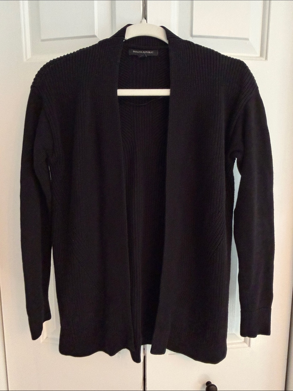 Banana Republic Black Open-Front Knit Cardigan